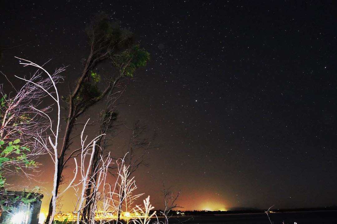 Clear sky and city lights from Hastings Street